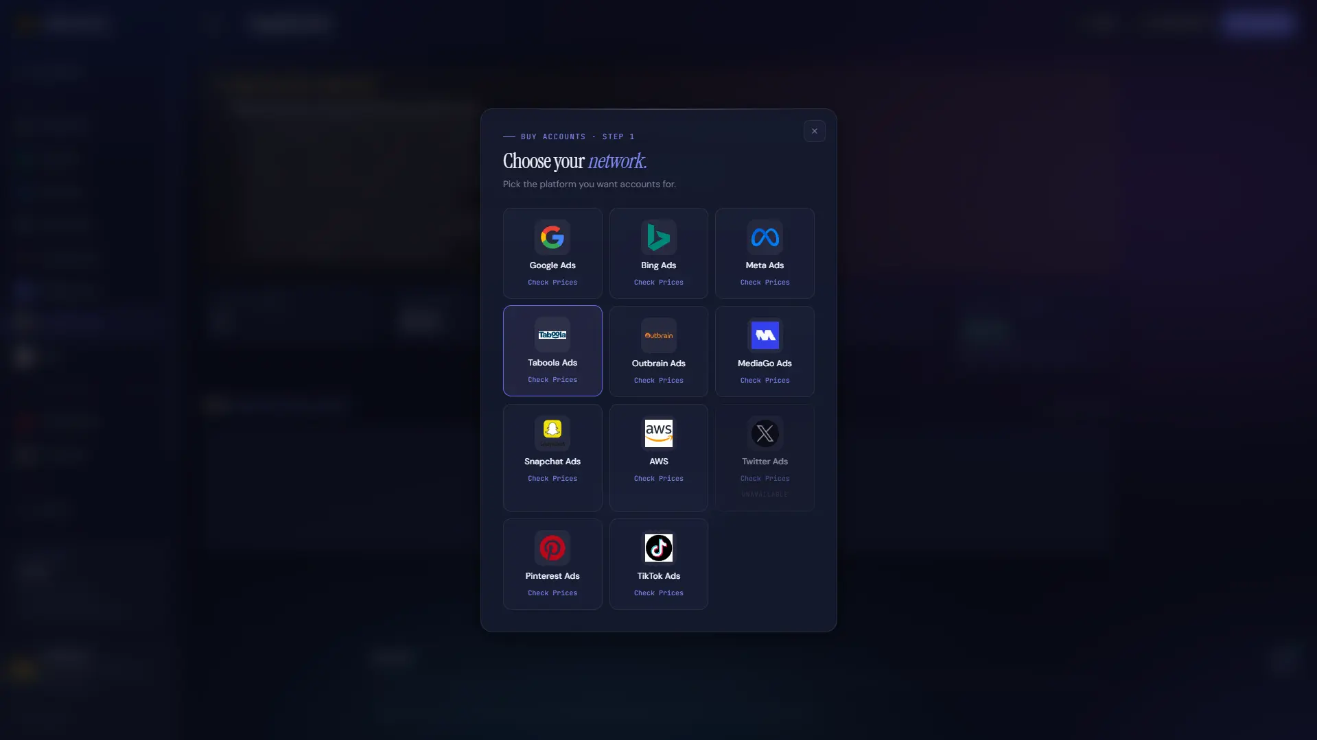 Taboola agency account inside the AdScaleLab dashboard, showing balance, spend and topup